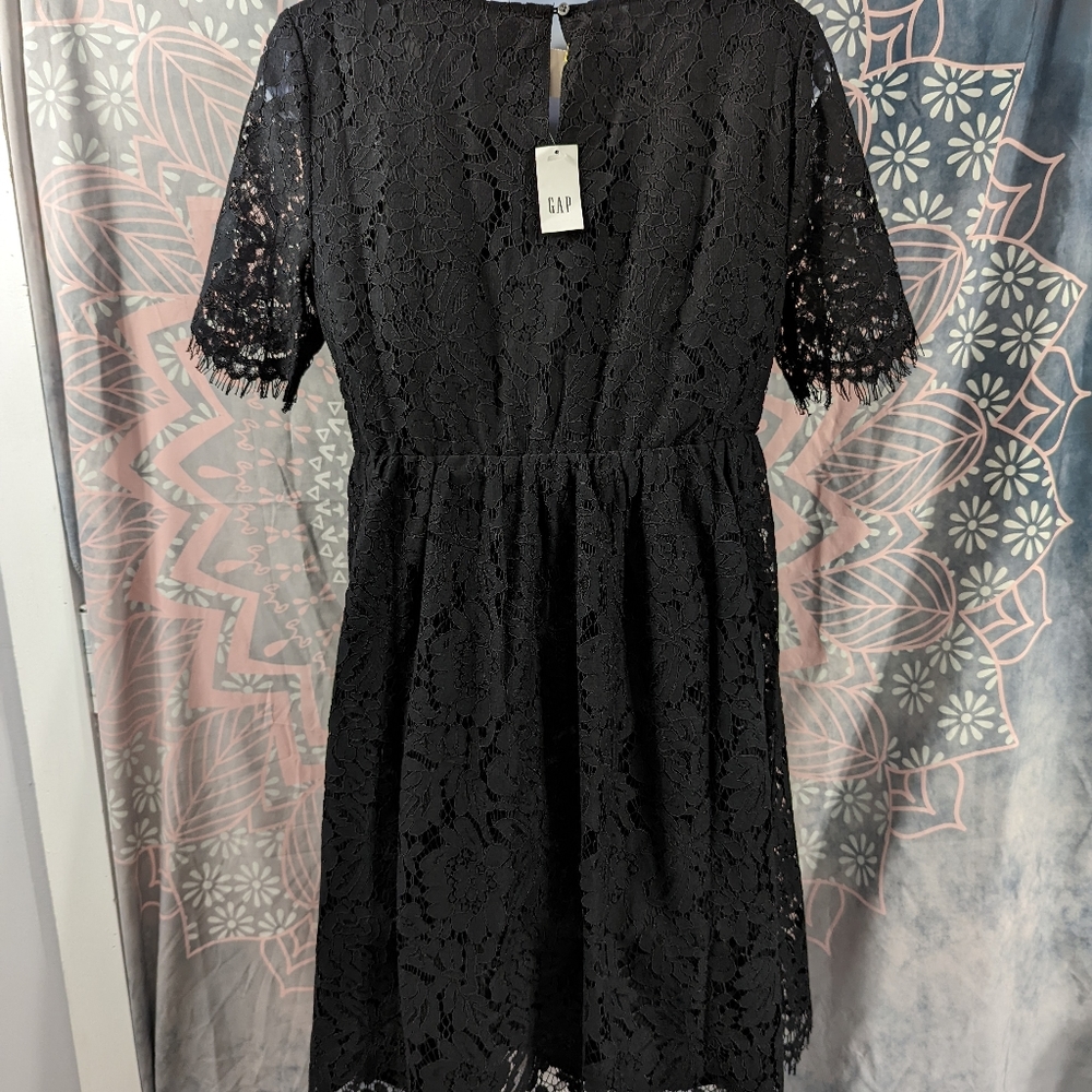 GAP - Black Floral Lacey Maternity Dress - NWT - Small - Picture 11 of 12